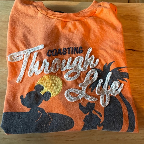 Orange “Costing Through Life” Walt Disney World tee w/Mickey & Goofy - Picture 2 of 6